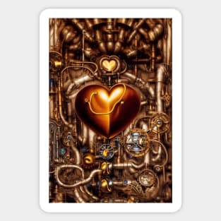 Steampunk mechanical heart Sticker